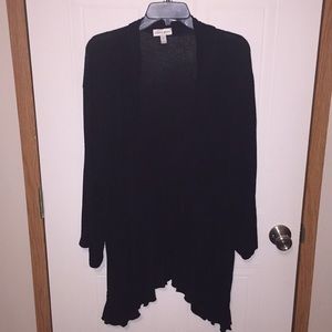 Black, ruffle cardigan